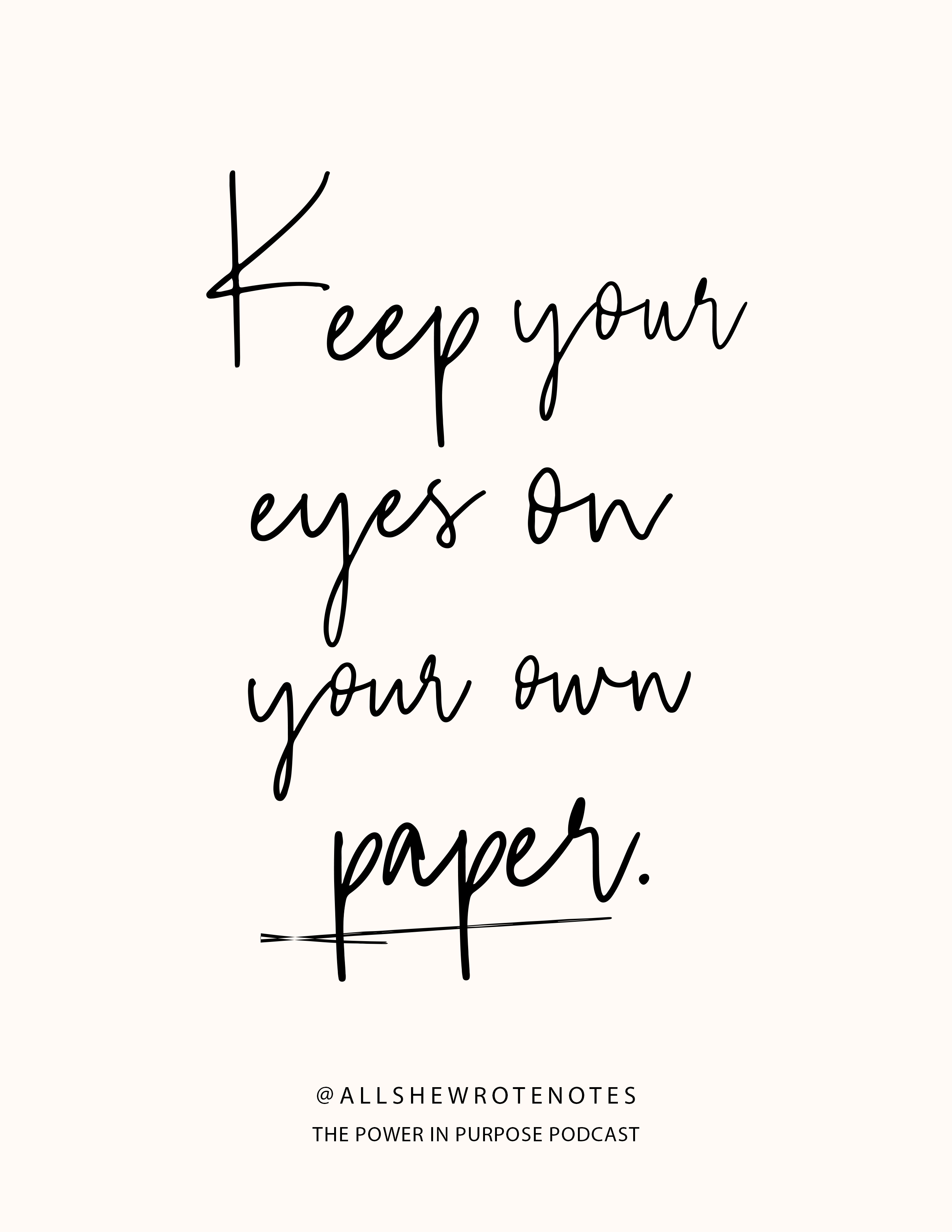 Maghon shares her philosophy to keep your eyes on your own paper when it comes to your business.