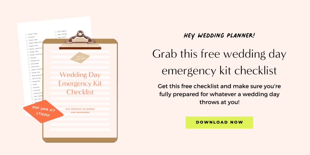Download free wedding planner emergency kit checklist