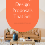 A living room with inspiring wedding design proposals that sell.