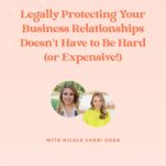 Podcast cover titled "Legally Protecting Your Business Relationships Doesn't Have to Be Hard (or Expensive!)" with Nicole Cheri Oden, hosted by The Power in Purpose, episode #132. Discover the legal side of networking to safeguard your connections easily and affordably.