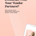 Title: "Should You Have a Contract With Your Vendor Partners?" Podcast episode graphic with a smartphone displaying 'The Power in Purpose' podcast, delving into the legal side of networking.