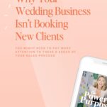 Discover "The Power in Purpose" podcast episode, showcased on a smartphone against a peach backdrop. Dive into the intricacies of navigating the sales process and overcoming challenges in booking clients for your wedding business, ensuring each decision is not just about costing money but adding value to every guarantee.