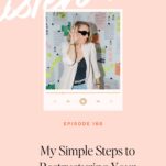 Podcast promotional image featuring a woman in sunglasses, waving confidently. Title: "My Simple Steps to Restructuring Your Work Schedule for Better Time Management" and episode number 160. Perfect for wedding pros seeking business improvement and getting more done efficiently.