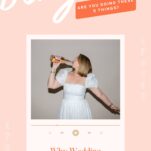A woman in a white dress drinks from a bottle next to text that reads, “Why Wedding Planners Stop Referring You,” styled as a podcast episode cover—perfect for insights into getting wedding referrals in your wedding business.