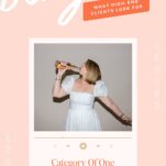 A woman in a white dress drinks from a bottle. Text reads, "Category Of One Positioning For Luxury Wedding Professionals" and "What high-end wedding clients look for.