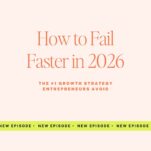 Podcast titled "The Power in Purpose" releases an episode called "How to Fail Faster in 2026: The #1 Growth Strategy for Wedding Pros." Green banner states "New Episode.