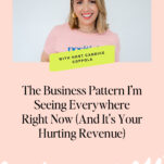 A woman with blonde hair smiles at the camera. Below, text reads: “The Business Pattern Hurting Revenue in Your Wedding Business (And I’m Seeing It Everywhere Right Now),” with a note, “With host Candice Coppola.”.
