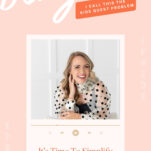A woman smiling and sitting at a table is featured below bold text: "binge it." The image promotes a podcast episode titled "It's Time To Simplify Your Wedding Business" and explores what's Hurting Revenue in Your Wedding Business.