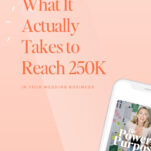 A promotional graphic with the text "What It Actually Takes to Reach 250K as a Wedding Pro" and a smartphone displaying a podcast episode.