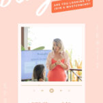 A woman stands presenting in front of a screen at a Mastermind Retreat for Wedding Pros, with event branding and text overlays visible.