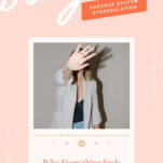 A woman in a light blazer covers her face with her hand in front of a beige background. Text reads, “Why Everything Feels Hard in Your Business (Even When Things Are Going Well) – Nervous System Dysregulation in the Wedding Industry.”.