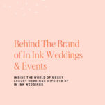 Pink graphic with text about a new episode titled "Behind The Brand of In Ink Weddings & Events," featuring Syd of In Ink Weddings, and a "New Episode" banner at the top. Discover what makes In Ink Weddings truly unique!.